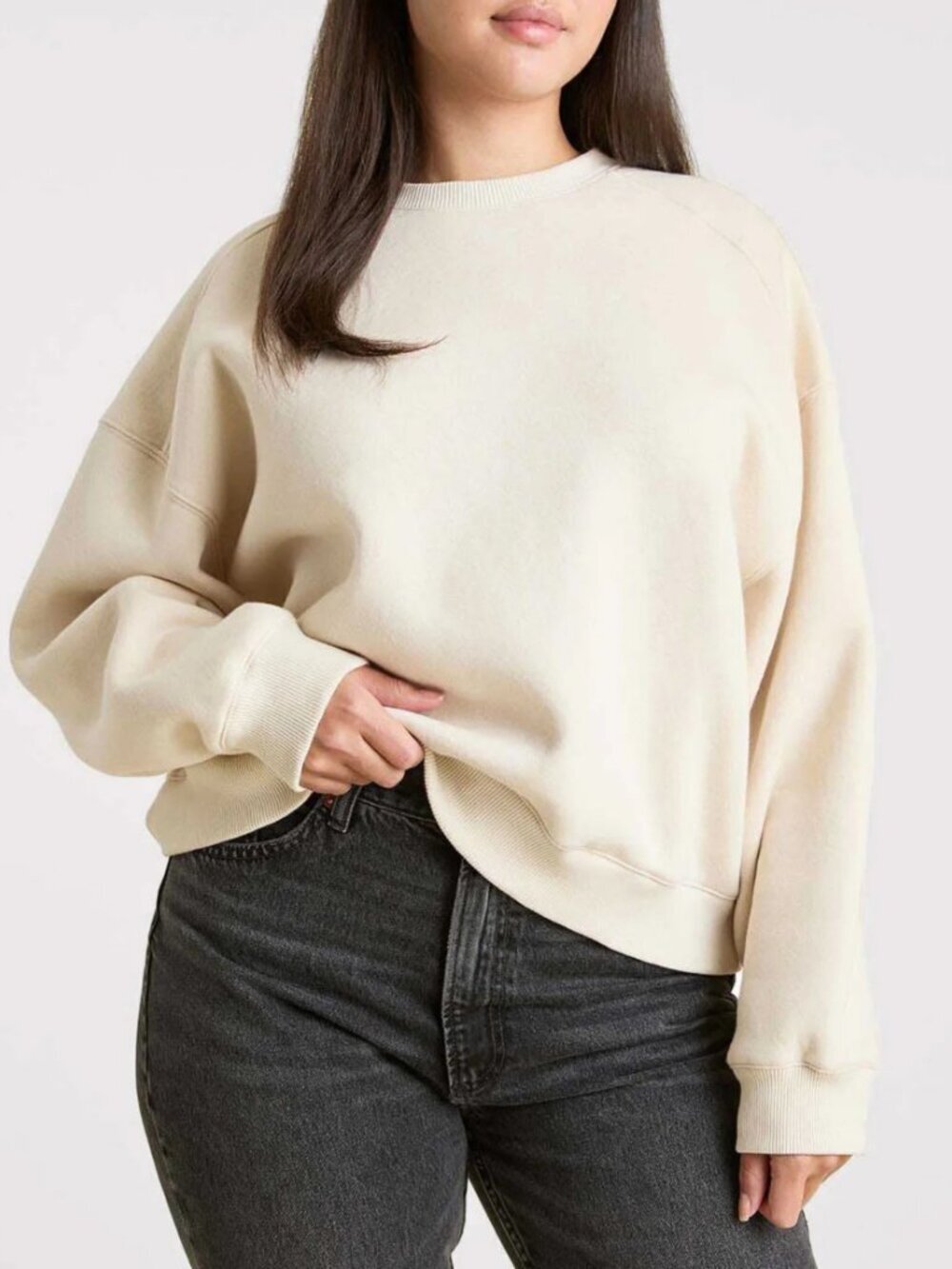 Nuuds Classic Crewneck Sweatshirt Bone Neutral Warm Rustic Minimalist Size XS